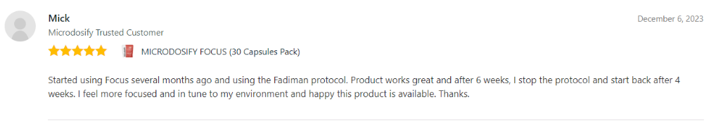 Microdosify FOCUS Review 1